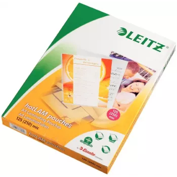 Leitz iLAM Premium blizgūs laminavimo maišeliai A4, 125 mikronai, pakuotė po 100 vnt.
