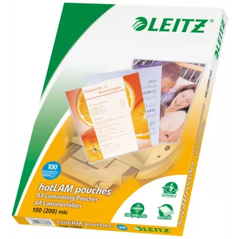 Leitz iLAM Premium blizgūs A4 laminavimo maišeliai, 100 mikronų, 100 vnt. pakuotė