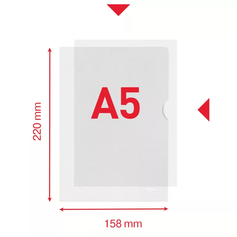 Esselte Premium A5 aplankas, projektinis aplankas, A5, polipropilenas (PP), skaidrus, portretinis, 40 lapų
