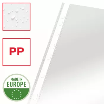 Esselte Pocket Heavy Duty 105my A4, 210 x 297 mm (A4), Skaidrus, Polipropilenas (PP), Viršus, 0,105 mm, 230 mm