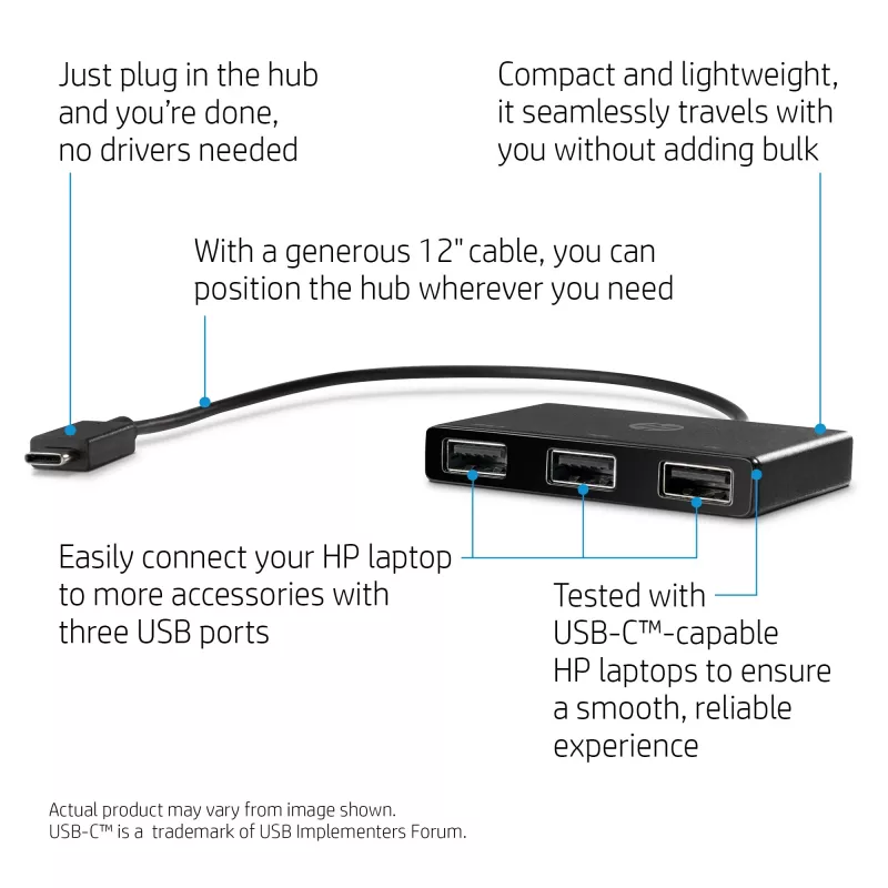 HP USB-C į USB-A šakotuvas