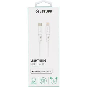 eSTUFF ES602101 USB-C į Lightning laidas 1 m Baltas