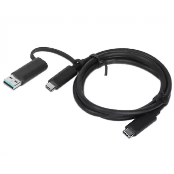 Lenovo 03X7470 USB kabelis 1 m USB A / USB C į USB C, juodas