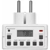 MicroConnect GRUTIMER3 išmanusis kištukinis lizdas su LCD laikmačiu, 110×81×78 mm, baltas