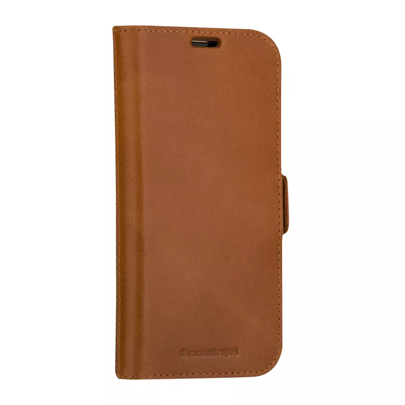 Folio dėklas dbramante1928 Copenhagen iPhone 15 Pro – Tan, 3 kortelių kišenės, monochromatinė ruda