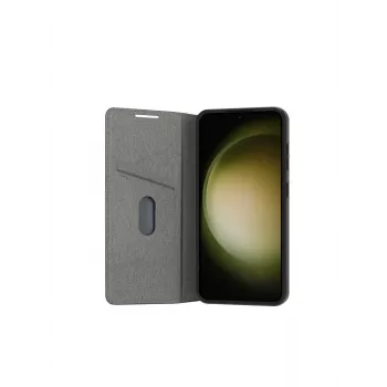 Dėklas dbramante1928 Bergen Samsung Galaxy S24, odinis išvaizda, perdirbtas plastikas, tinka 6,2 colio ekranui, juodas