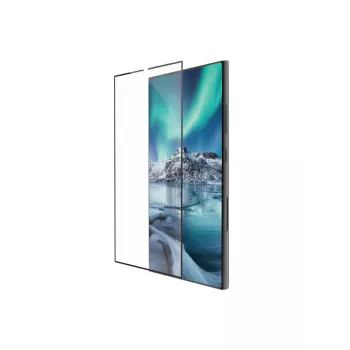 dbramante1928 eco-shield - Galaxy S24 Ultra - juodas kraštas, Samsung Galaxy S24 Ultra, atsparus įbrėžimams, permatomas, 1 vnt. apsaugos rinkinys