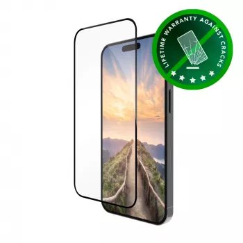 dbramante1928 eco-shield - iPhone 16 ProMax - Juodas kraštas, Apple, iPhone 16 ProMax, Atsparus dulkėms, Atsparus įbrėžimams, Juoda, Skaidri, 1 vnt.
