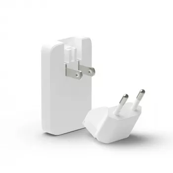 d bramante dbramante1928 Pro EU/US plonas įkroviklis — USB-C 20W + USB-A 18W, baltas, vidaus AC