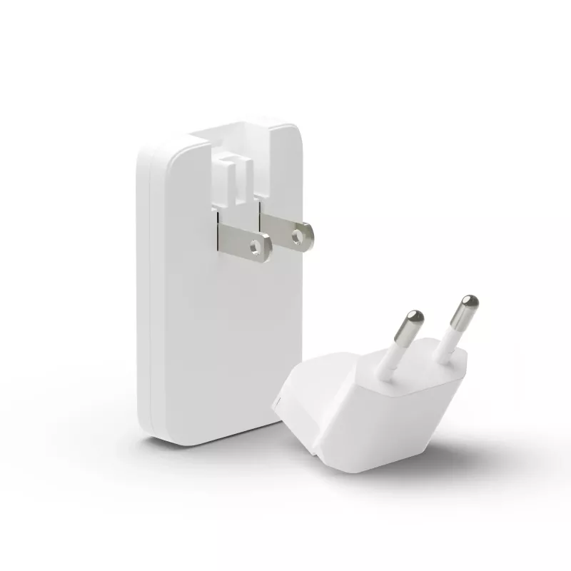 d bramante dbramante1928 Pro EU/US plonas įkroviklis — USB-C 20W + USB-A 18W, baltas, vidaus AC