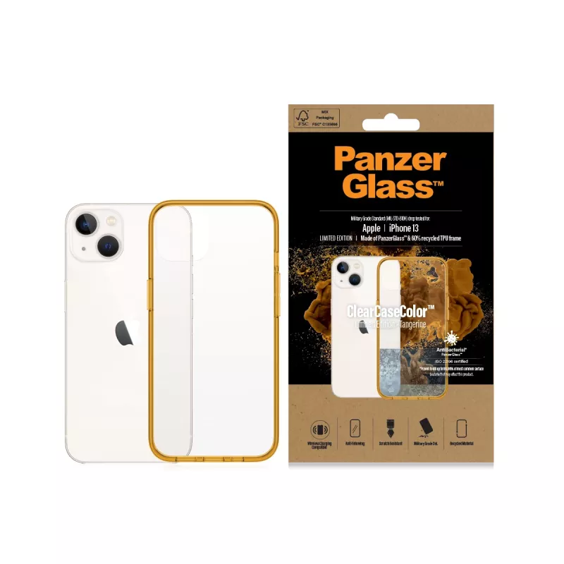 PanzerGlass ® ClearCaseColor™ iPhone 13 - Tangerine dėklas