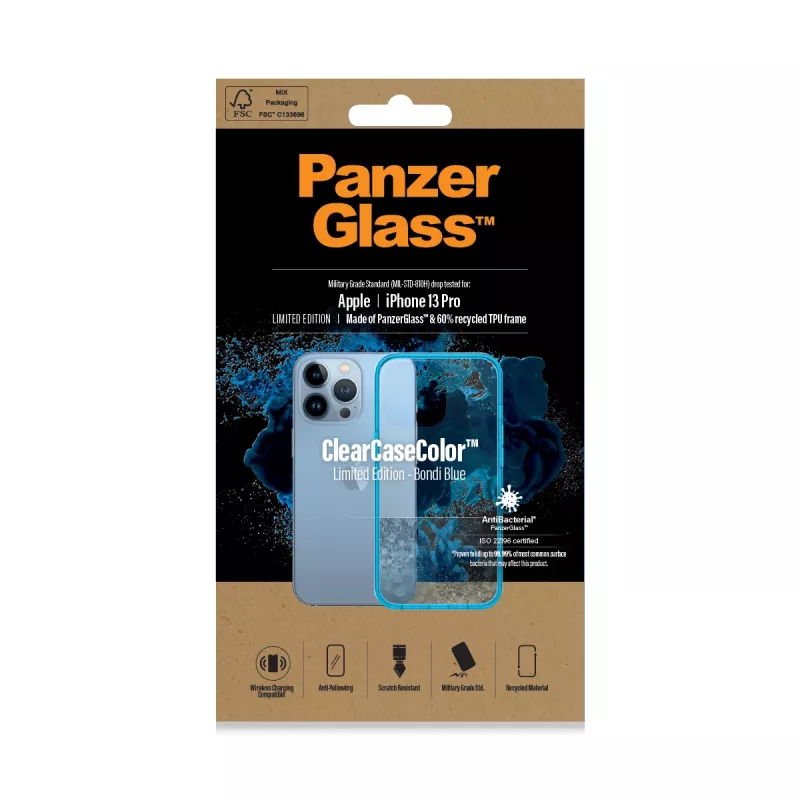 PanzerGlass ClearCaseColor iPhone 13 Pro Bondie Blue – apsauginis dėklas