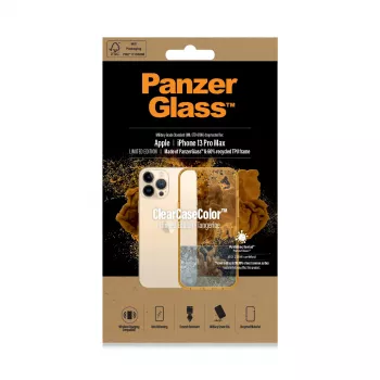 Apsauginis dėklas PanzerGlass ClearCase Color iPhone 13 Pro Max 6,7 colio – PET ir grūdintas stiklas, oranžinis