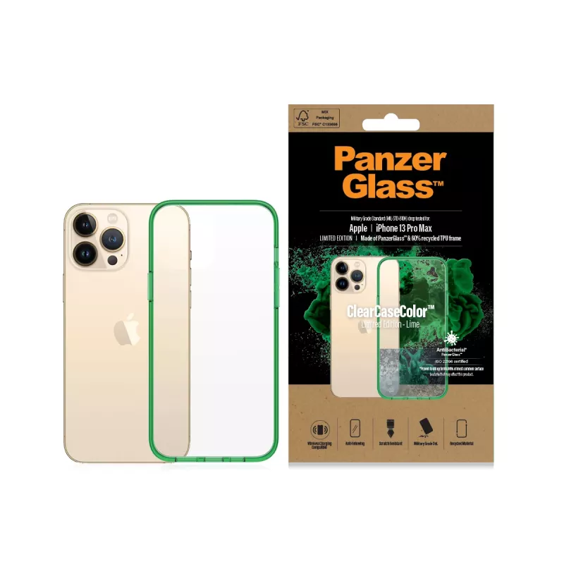 PanzerGlass ClearCaseColor™ iPhone 13 Pro Max – Liepų žalia