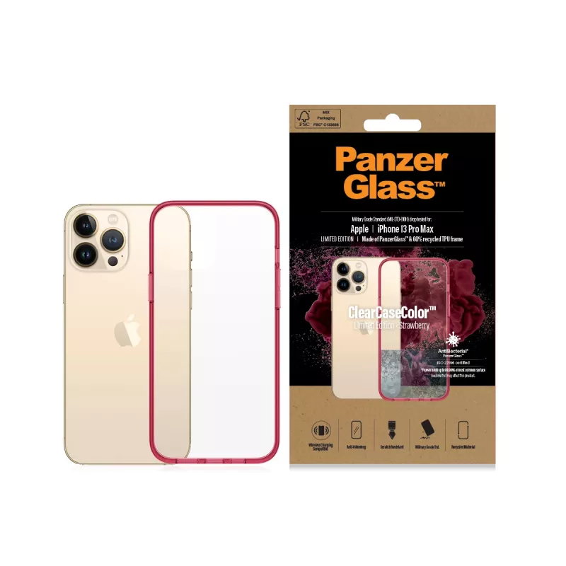 PanzerGlass ClearCaseColor Apple iPhone 13 Pro Max Strawberry