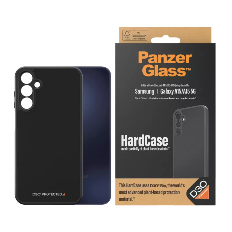 PanzerGlass ® HardCase Black su D3O® Samsung Galaxy A15 | A15 5G