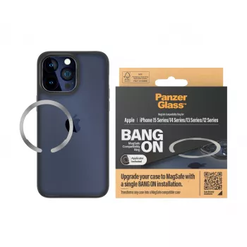 PanzerGlass Bang On MagSafe suderinamumo žiedas, skirtas iPhone 12 13 14 15, skaidrus