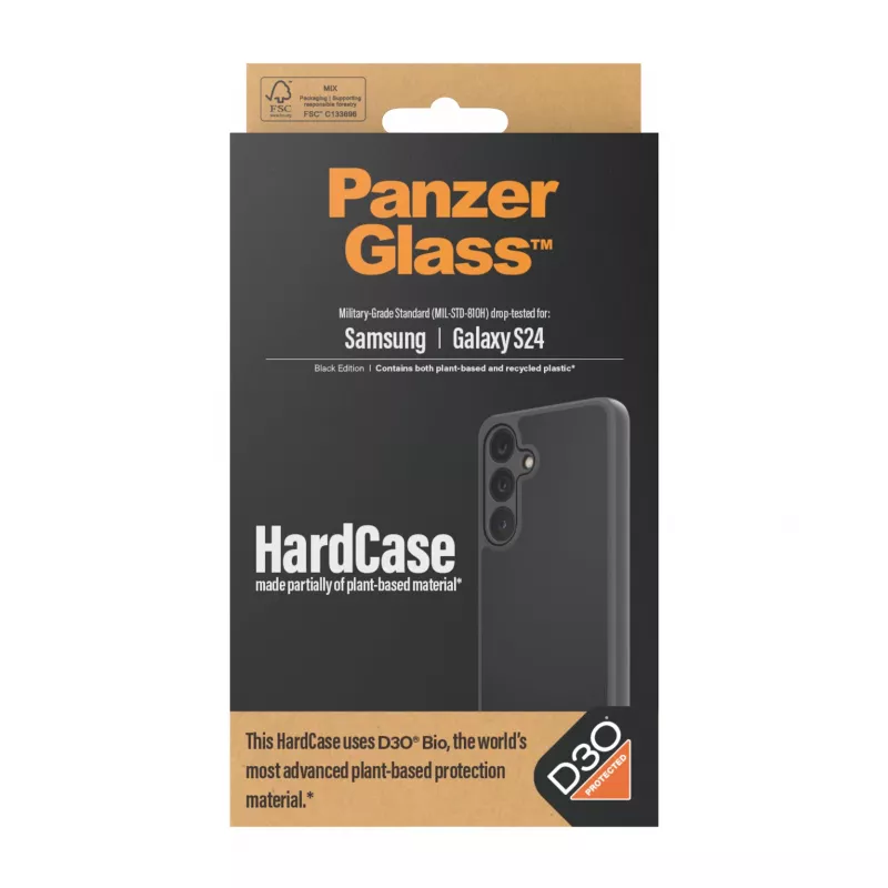 PanzerGlass® HardCase Black su D3O® Samsung Galaxy S24, dėklas, juodas