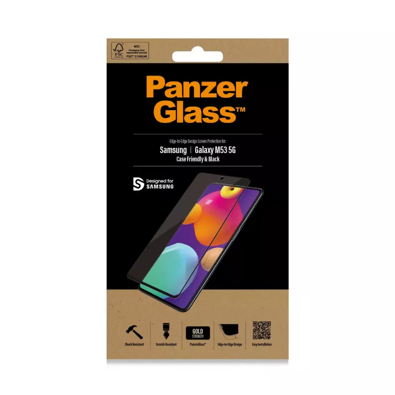 PanzerGlass ® Apsauginis stiklas Samsung Galaxy M53 5G | M54 5G | Ultra-Wide Fit