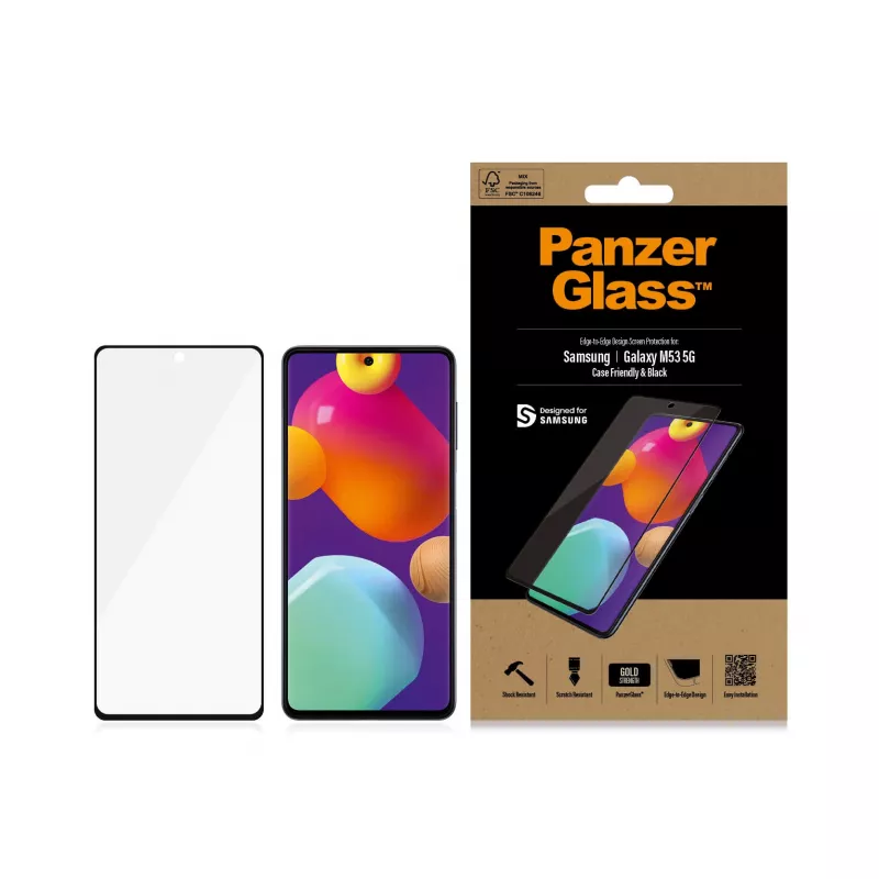 PanzerGlass ® Apsauginis stiklas Samsung Galaxy M53 5G | M54 5G | Ultra-Wide Fit