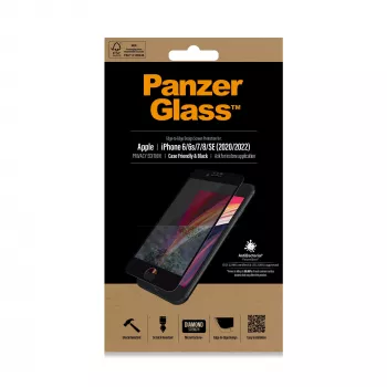 PanzerGlass ® privatumo apsauginis stiklas iPhone SE (2020/2022) | 8 | 7 | 6 | 6s | nuo krašto iki krašto