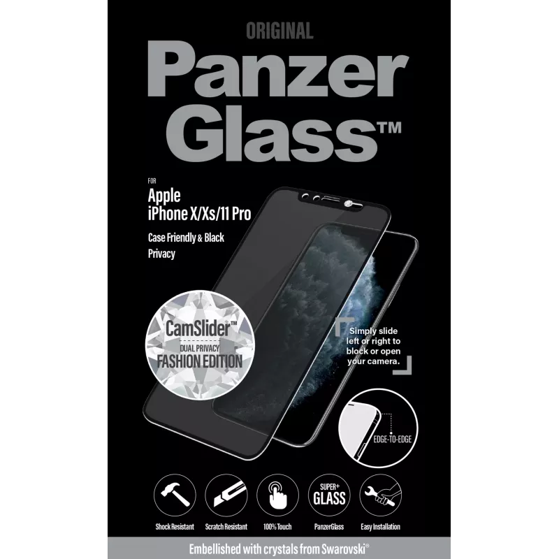 PanzerGlass® Privatumo ekrano apsauga iPhone 11 Pro | su Swarovski® kristalais | nuo krašto iki krašto