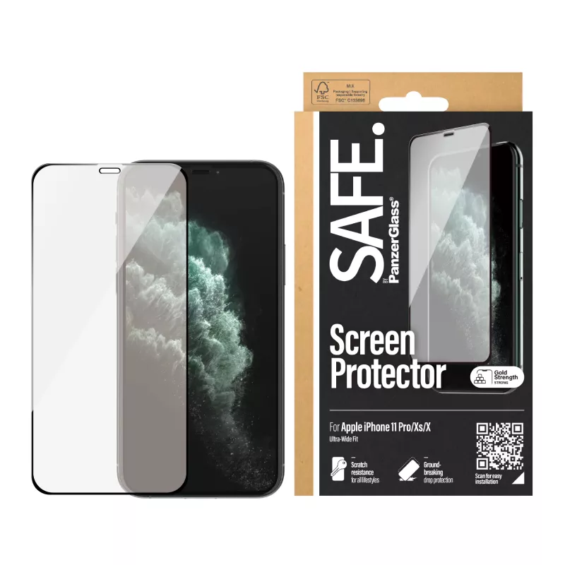 PanzerGlass SAFE. by ® Ekrano apsauga iPhone X | Xs | 11 Pro | Nuo krašto iki krašto