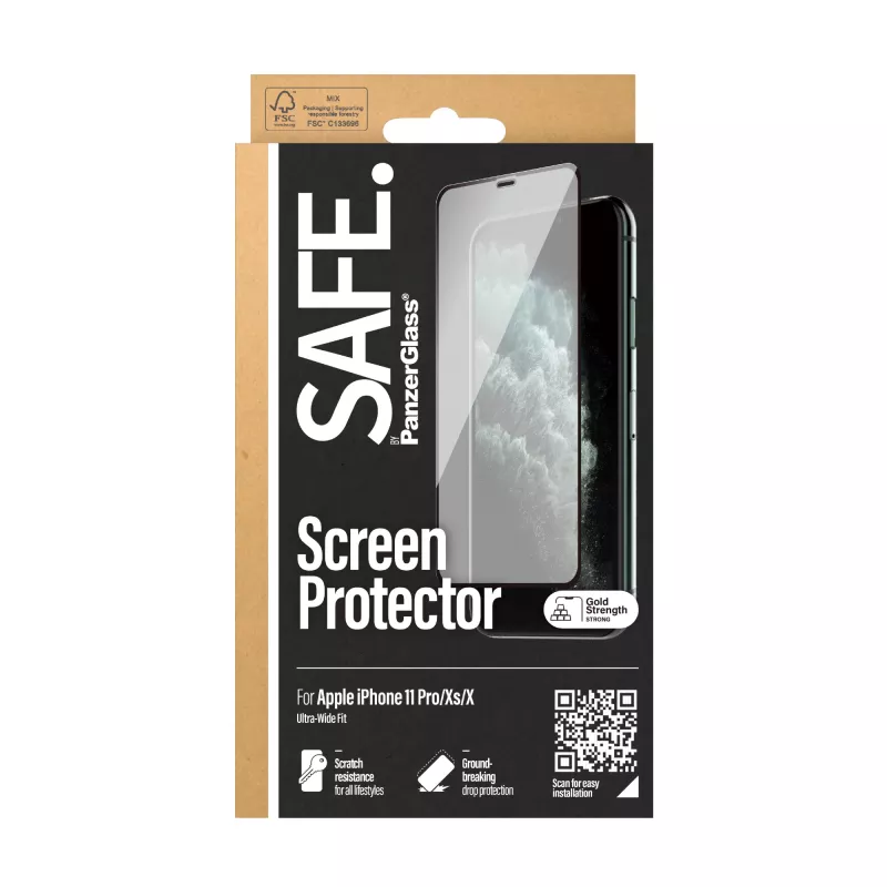 PanzerGlass SAFE. by ® Ekrano apsauga iPhone X | Xs | 11 Pro | Nuo krašto iki krašto