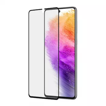 Apsauginis stiklas PanzerGlass SAFE, skirtas Samsung Galaxy A73 5G — grūdintas stiklas, atsparus įbrėžimams ir smūgiams, sausas uždėjimas, skaidrus