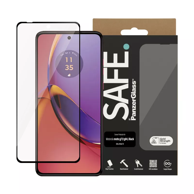PanzerGlass SAFE. by ® Ekrano apsauga Motorola MOTO G84 5G | G72 | Ultra-Wide Fit