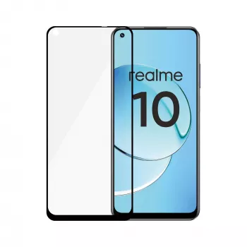 Grūdinto stiklo apsauginis stikliukas PanzerGlass SAFE, skirtas Realme 10 – itin platus dengimas, juodas