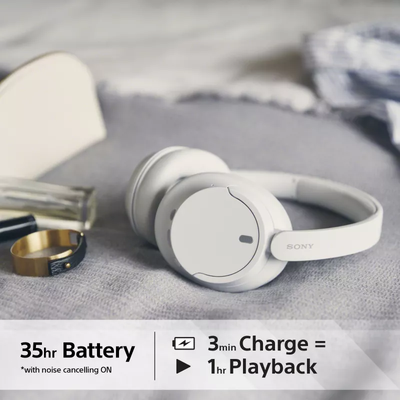 Sony WH-CH720 ausinės su laidu ir belaidžiu ryšiu, skambučiams ir muzikai, USB Type-C, Bluetooth, balta