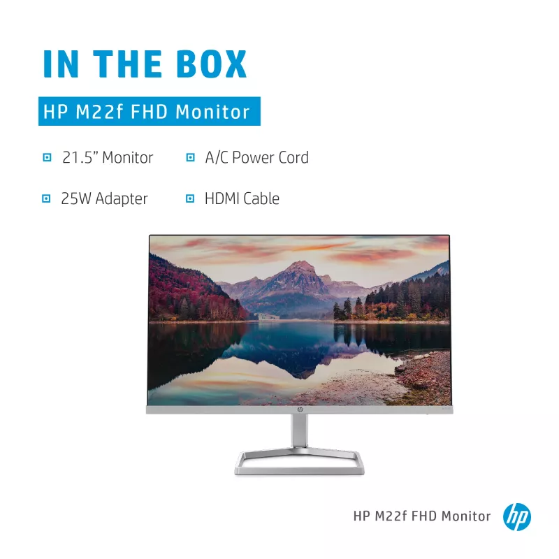 HP M22f FHD Monitorius, 54,6 cm (21,5 colio), 1920 x 1080 pikselių, Full HD, LCD, 5 ms, Juodas