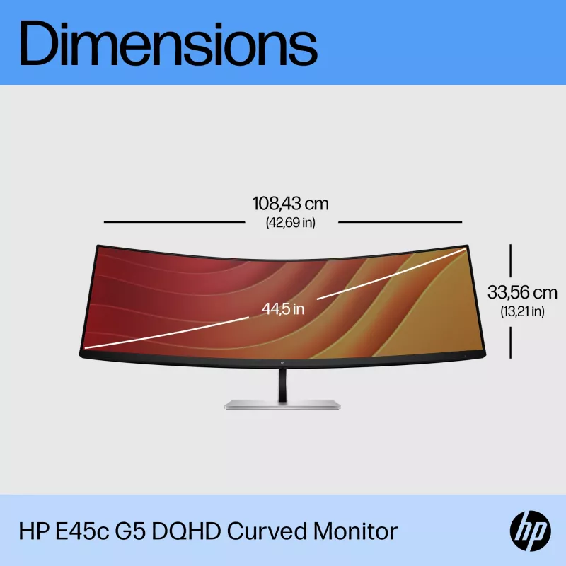 Monitorius HP E45c G5 44,5 colio lenktas Dual QHD LCD 5120 x 1440
