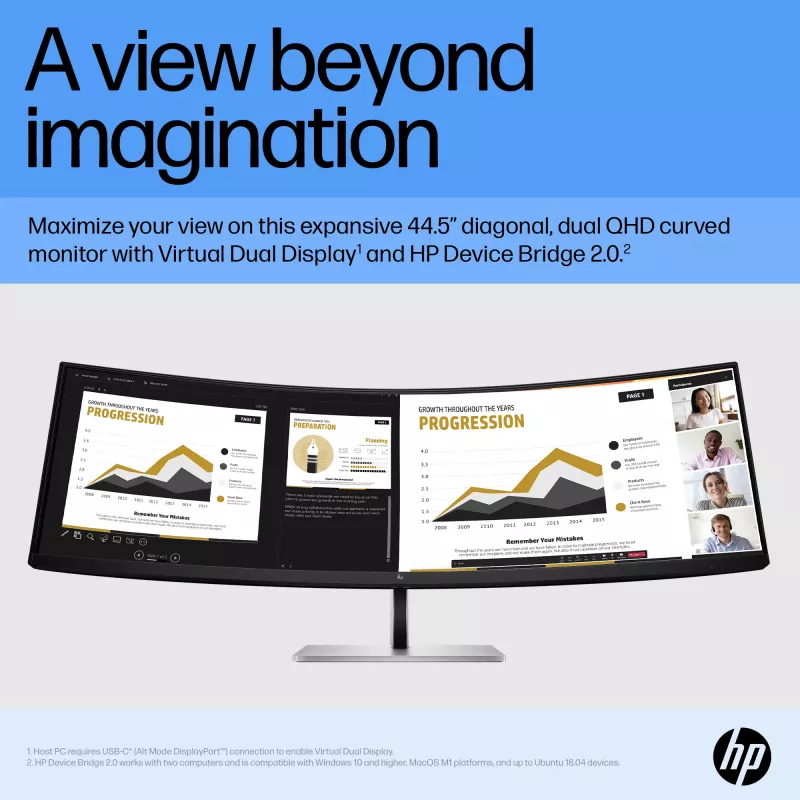 Monitorius HP E45c G5 44,5 colio lenktas Dual QHD LCD 5120 x 1440