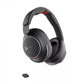 HP Poly Voyager Surround 85 UC belaidė ausinė su „Microsoft Teams“ sertifikatu, USB-C/USB-C+A adapteriu ir įkrovimo stotelė