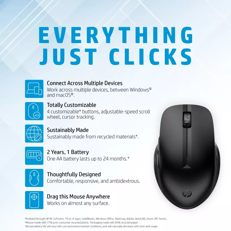 Pelė HP 435 Multi-Device RF Wireless + Bluetooth