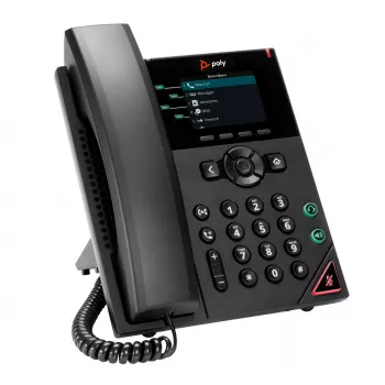 HP Poly VVX 250 4 linijų IP telefonas su PoE, juodas, LCD 320x240 pikselių