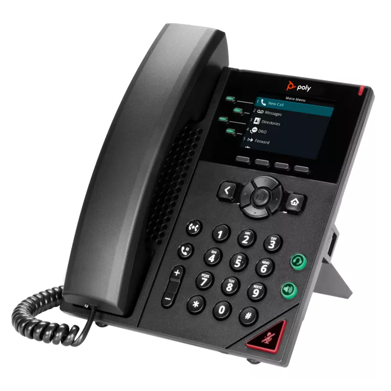 HP Poly VVX 250 4 linijų IP telefonas su PoE, juodas, LCD 320x240 pikselių