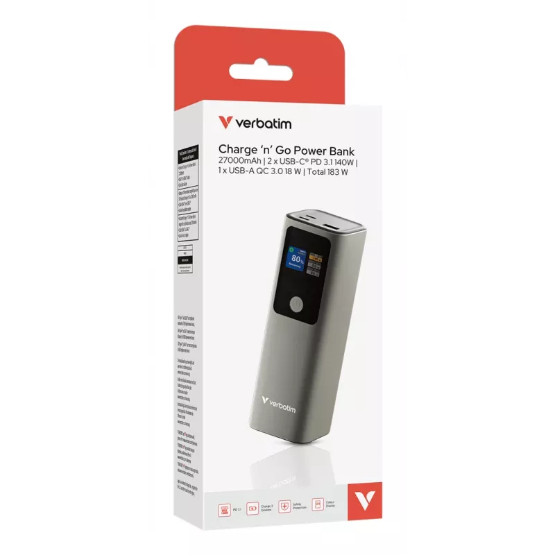 Nešiojama baterija Verbatim Charge ´n´ Go Powerbank 27000 mAh