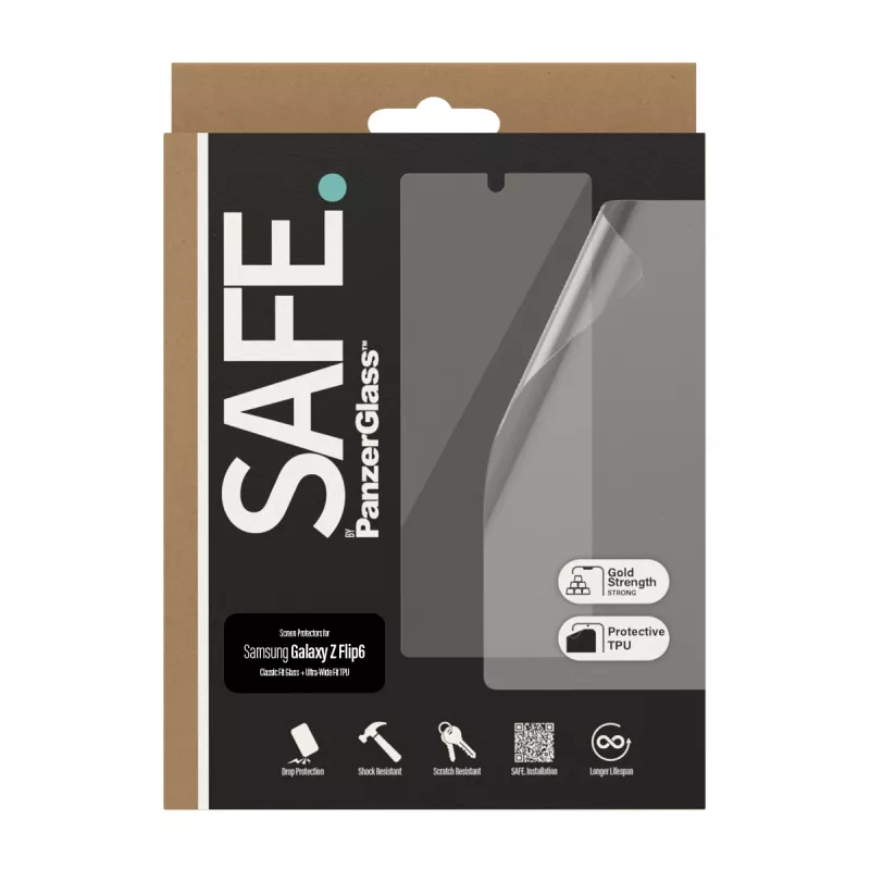 PanzerGlass SAFE. by ® apsauginė danga Samsung Galaxy Z Flip6 | Stiklas ir plėvelė
