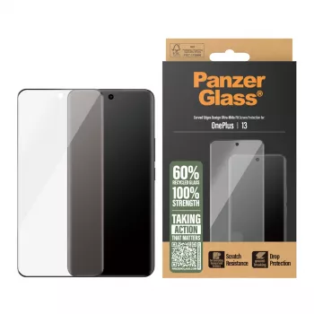 PanzerGlass apsauginis stiklas OnePlus 13 Ultra-Wide Fit atsparus įbrėžimams ir smūgiams