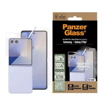 PanzerGlass apsauginis rinkinys FlipFoldFlex 2-in-1 Classic Fit stiklas + itin plati TPU plėvelė, skirta Samsung