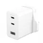 PanzerGlass empower™ by ® Turbo 70W kelių įrenginių įkroviklis su 2 x USB-C + USB-A | UK kištukas | sidabriškai baltas