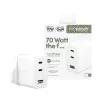 PanzerGlass empower™ by ® Turbo 70W kelių įrenginių įkroviklis su 2 x USB-C + USB-A | UK kištukas | sidabriškai baltas