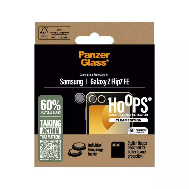PanzerGlass ® Hoops® kameros objektyvo apsauga permatoma Samsung Galaxy Z Flip7 FE