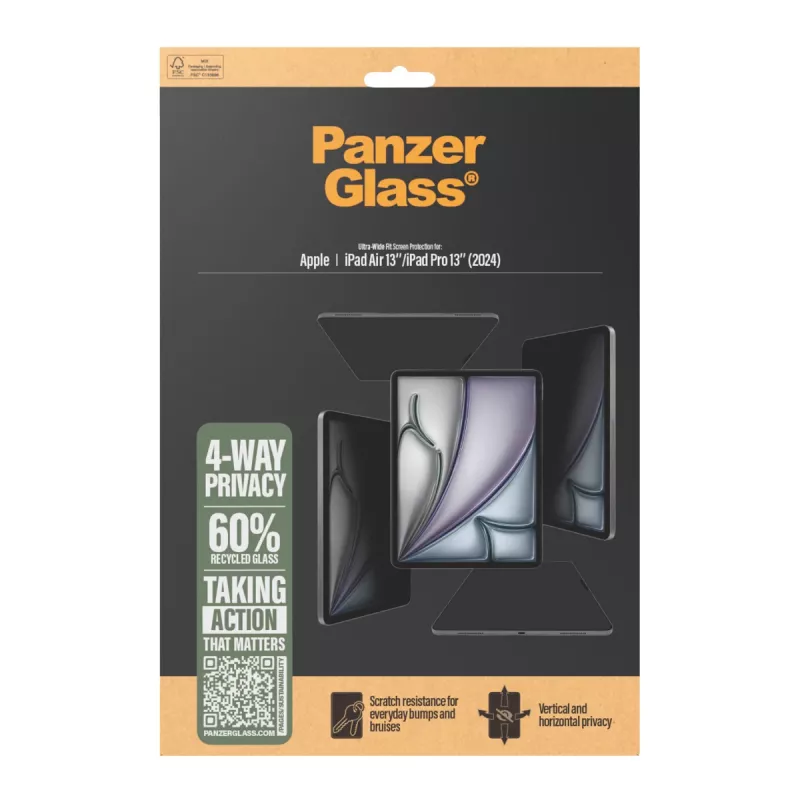 PanzerGlass ® 4-Way privatumo ekrano apsauga iPad Air 13 colių (2024-2025) | iPad 13 colių Pro (2024-2025) | itwork.lt