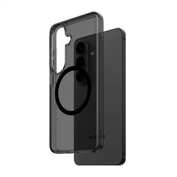 Apsauginis dėklas „PanzerGlass CARE™ Smokey Case“ su „Black Qi“ ryšiu, skirtas „Samsung Galaxy S26“