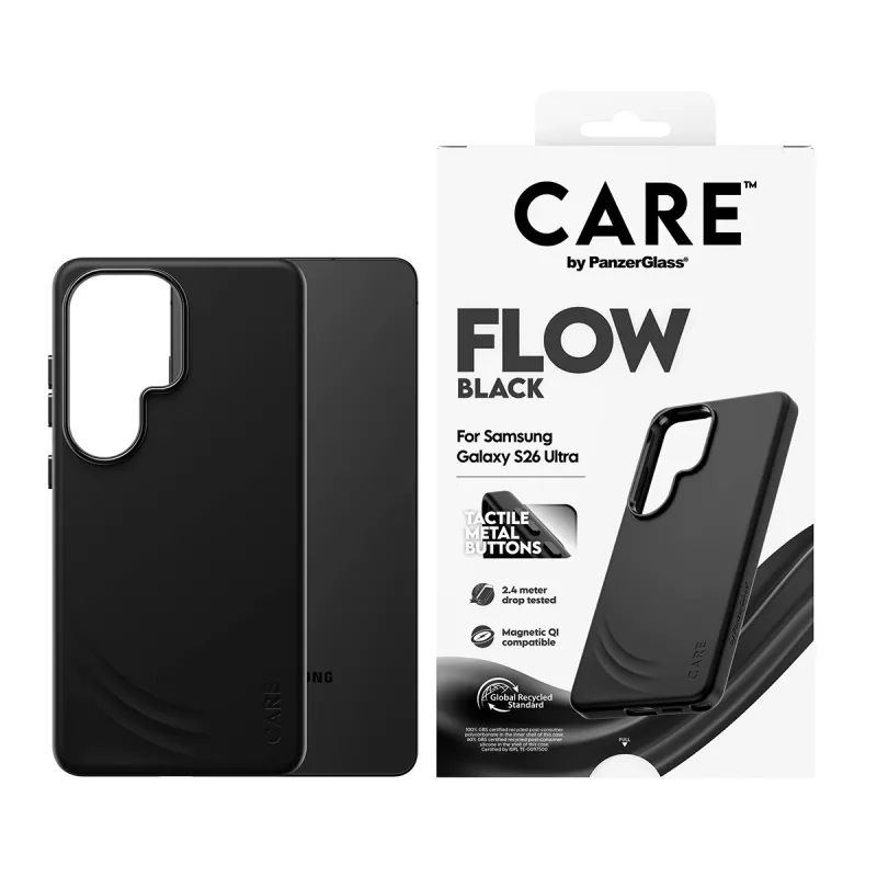 PanzerGlass CARE™ by ® Flow Case Black w. Qi Samsung Galaxy S26 Ultra
