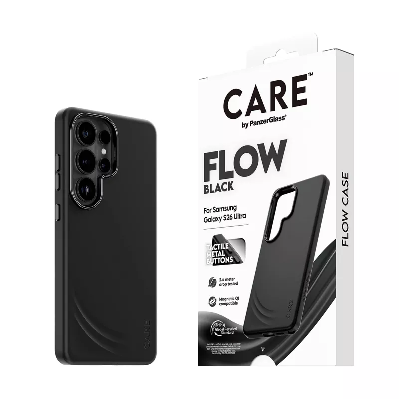 PanzerGlass CARE™ by ® Flow Case Black w. Qi Samsung Galaxy S26 Ultra